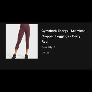 GYMSHARK energy seamless cropped legging